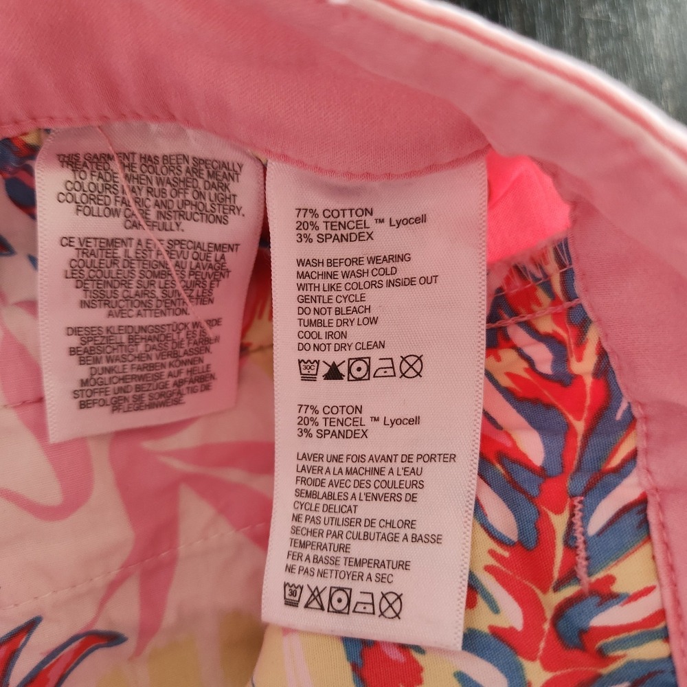 Tommy Bahama Ankle Casual Pants Womens 10 Pink Stretchy Beach Mid Rise 32x28 - Picture 6 of 13
